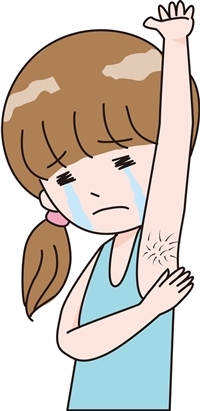 毛深い女性のイラスト